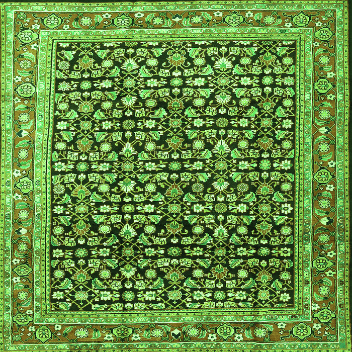 Serging Thickness of Persian Green Traditional Rug, tr1286grn