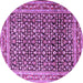 Round Persian Purple Traditional Rug, tr1286pur