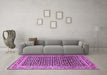 Machine Washable Persian Purple Traditional Area Rugs in a Living Room, wshtr1286pur