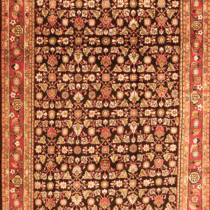 Serging Thickness of Machine Washable Persian Orange Traditional Area Rugs, wshtr1286org