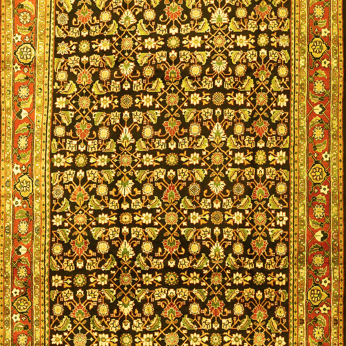 Machine Washable Persian Yellow Traditional Rug, wshtr1286yw