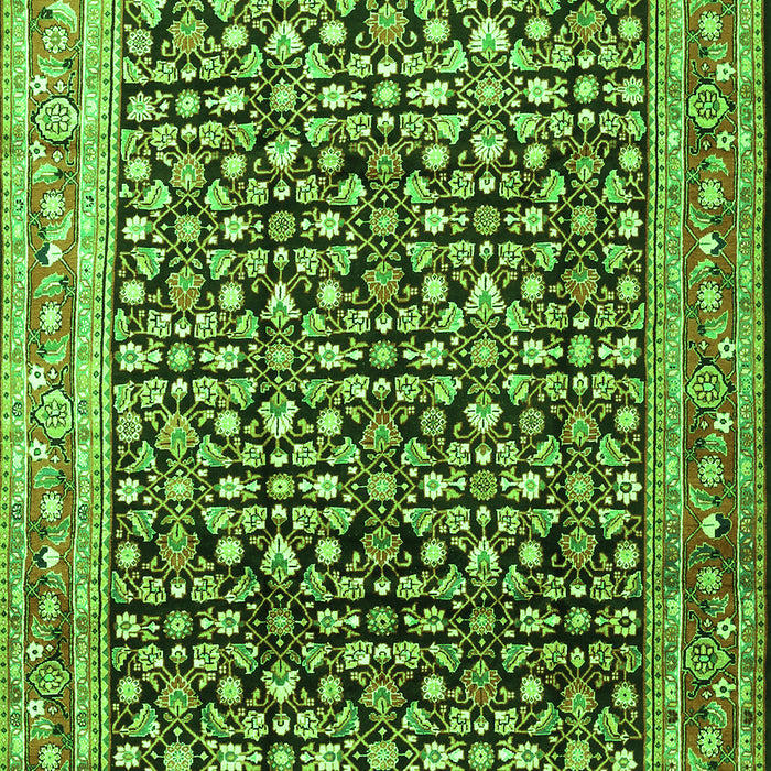 Serging Thickness of Machine Washable Persian Green Traditional Area Rugs, wshtr1286grn