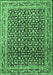 Machine Washable Persian Emerald Green Traditional Area Rugs, wshtr1286emgrn