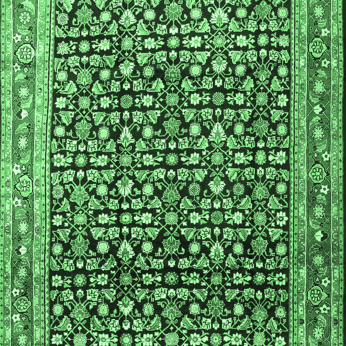 Machine Washable Persian Emerald Green Traditional Area Rugs, wshtr1286emgrn