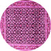 Round Persian Pink Traditional Rug, tr1286pnk