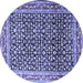 Round Persian Blue Traditional Rug, tr1286blu