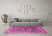 Machine Washable Persian Pink Traditional Rug in a Living Room, wshtr1286pnk