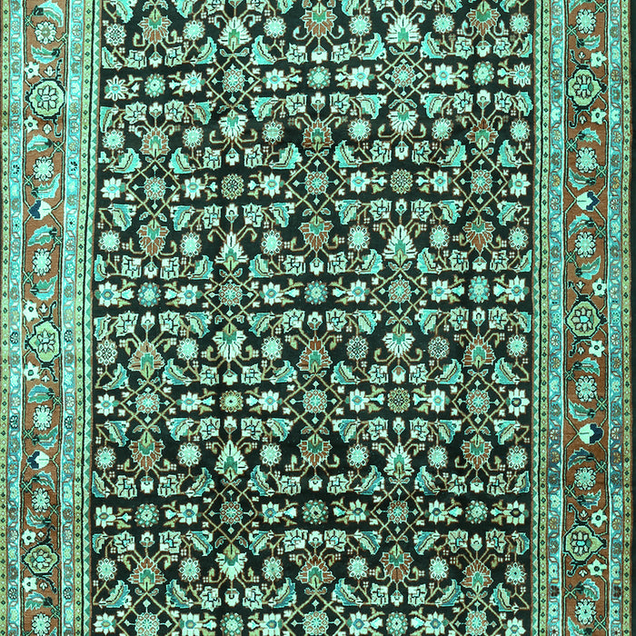 Machine Washable Persian Turquoise Traditional Area Rugs, wshtr1286turq