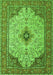 Serging Thickness of Machine Washable Persian Green Traditional Area Rugs, wshtr1287grn