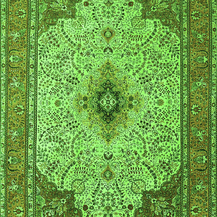 Serging Thickness of Machine Washable Persian Green Traditional Area Rugs, wshtr1287grn