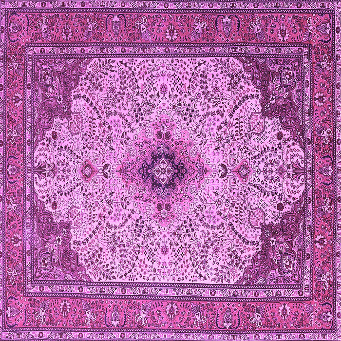 Square Machine Washable Persian Purple Traditional Area Rugs, wshtr1287pur