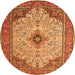 Square Persian Orange Traditional Rug, tr1287org