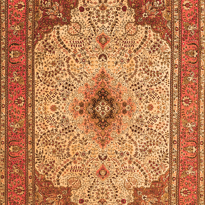 Serging Thickness of Machine Washable Persian Orange Traditional Area Rugs, wshtr1287org