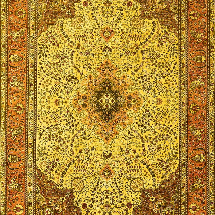 Machine Washable Persian Yellow Traditional Rug, wshtr1287yw