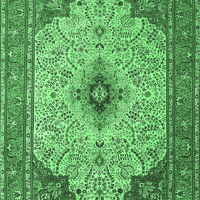 Machine Washable Persian Emerald Green Traditional Area Rugs, wshtr1287emgrn