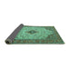 Sideview of Persian Turquoise Traditional Rug, tr1287turq