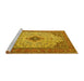 Sideview of Machine Washable Persian Yellow Traditional Rug, wshtr1287yw