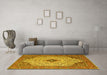 Machine Washable Persian Yellow Traditional Rug in a Living Room, wshtr1287yw