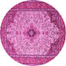 Round Persian Pink Traditional Rug, tr1287pnk