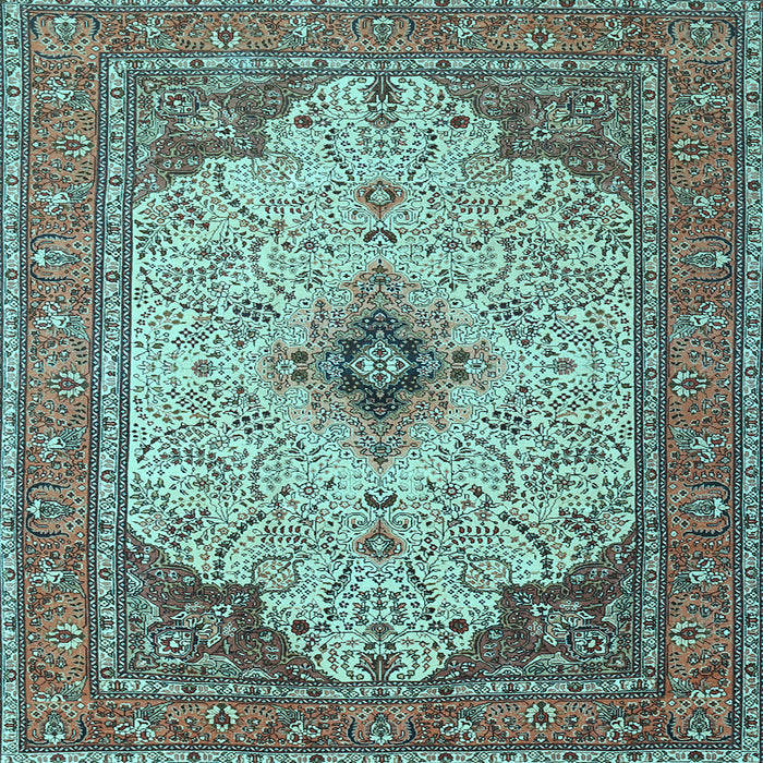 Square Machine Washable Persian Light Blue Traditional Rug, wshtr1287lblu