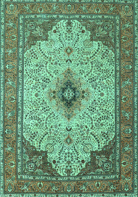 Persian Turquoise Traditional Rug, tr1287turq