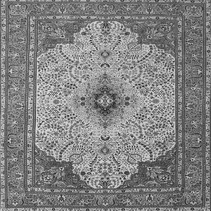 Round Machine Washable Persian Gray Traditional Rug, wshtr1287gry