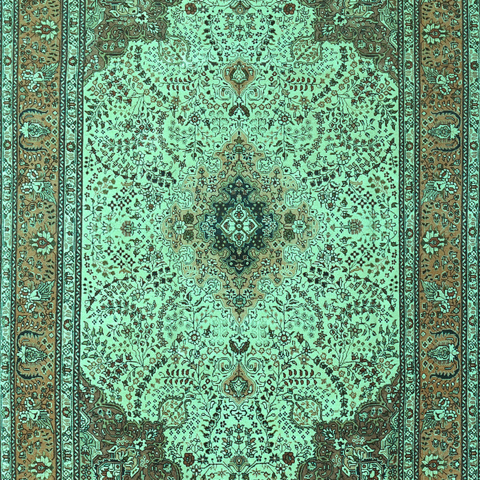 Machine Washable Persian Turquoise Traditional Area Rugs, wshtr1287turq