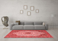 Machine Washable Persian Red Traditional Rug, wshtr1287red