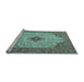 Sideview of Machine Washable Persian Light Blue Traditional Rug, wshtr1287lblu