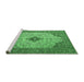 Sideview of Machine Washable Persian Emerald Green Traditional Area Rugs, wshtr1287emgrn