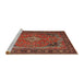 Sideview of Machine Washable Traditional Tomato Red Rug, wshtr1288