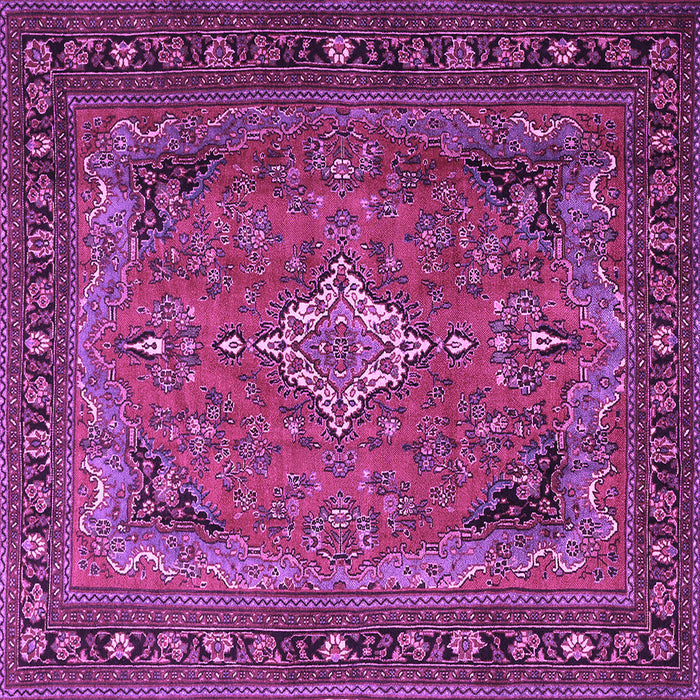 Square Machine Washable Persian Purple Traditional Area Rugs, wshtr1288pur