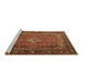 Sideview of Machine Washable Persian Brown Traditional Rug, wshtr1288brn