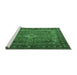 Sideview of Machine Washable Persian Emerald Green Traditional Area Rugs, wshtr1288emgrn