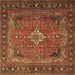 Square Persian Brown Traditional Rug, tr1288brn