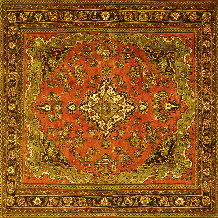 Square Persian Yellow Traditional Rug, tr1288yw