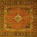 Square Persian Yellow Traditional Rug, tr1288yw