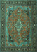 Machine Washable Persian Turquoise Traditional Area Rugs, wshtr1288turq