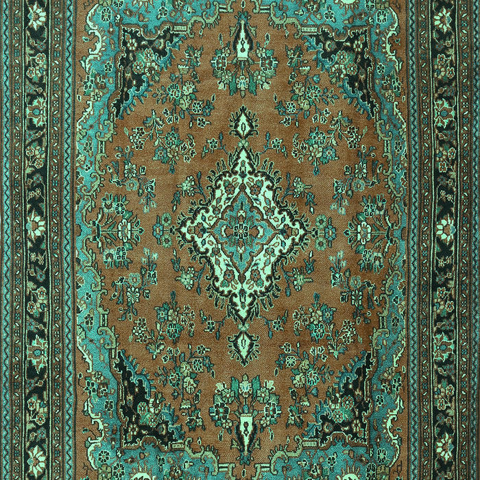 Machine Washable Persian Turquoise Traditional Area Rugs, wshtr1288turq