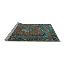 Sideview of Machine Washable Persian Light Blue Traditional Rug, wshtr1288lblu