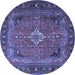 Round Persian Blue Traditional Rug, tr1288blu