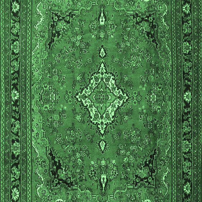 Machine Washable Persian Emerald Green Traditional Area Rugs, wshtr1288emgrn