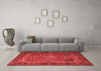 Machine Washable Persian Red Traditional Rug, wshtr1288red