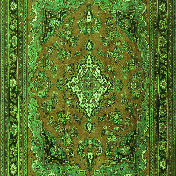 Serging Thickness of Machine Washable Persian Green Traditional Area Rugs, wshtr1288grn