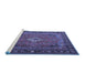 Sideview of Machine Washable Persian Blue Traditional Rug, wshtr1288blu