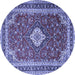 Round Medallion Blue Traditional Rug, tr1289blu