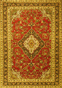 Medallion Yellow Traditional Rug, tr1289yw