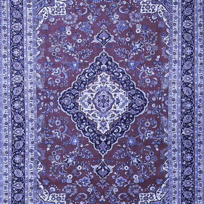 Machine Washable Medallion Blue Traditional Rug, wshtr1289blu