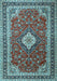 Medallion Light Blue Traditional Rug, tr1289lblu