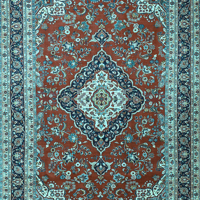 Medallion Light Blue Traditional Rug, tr1289lblu